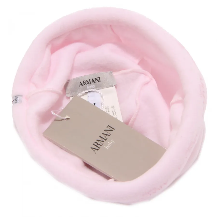 4870T cappello bimba ARMANI BABY pile rosa cuffia hat baby