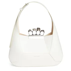 ALEXANDER MCQUEEN  Borsa ''Hobo Jewelled''  in pelle bianca