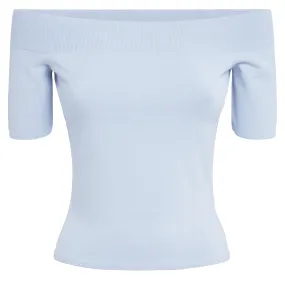 ALEXANDER MCQUEEN  Top in maglia azzurro