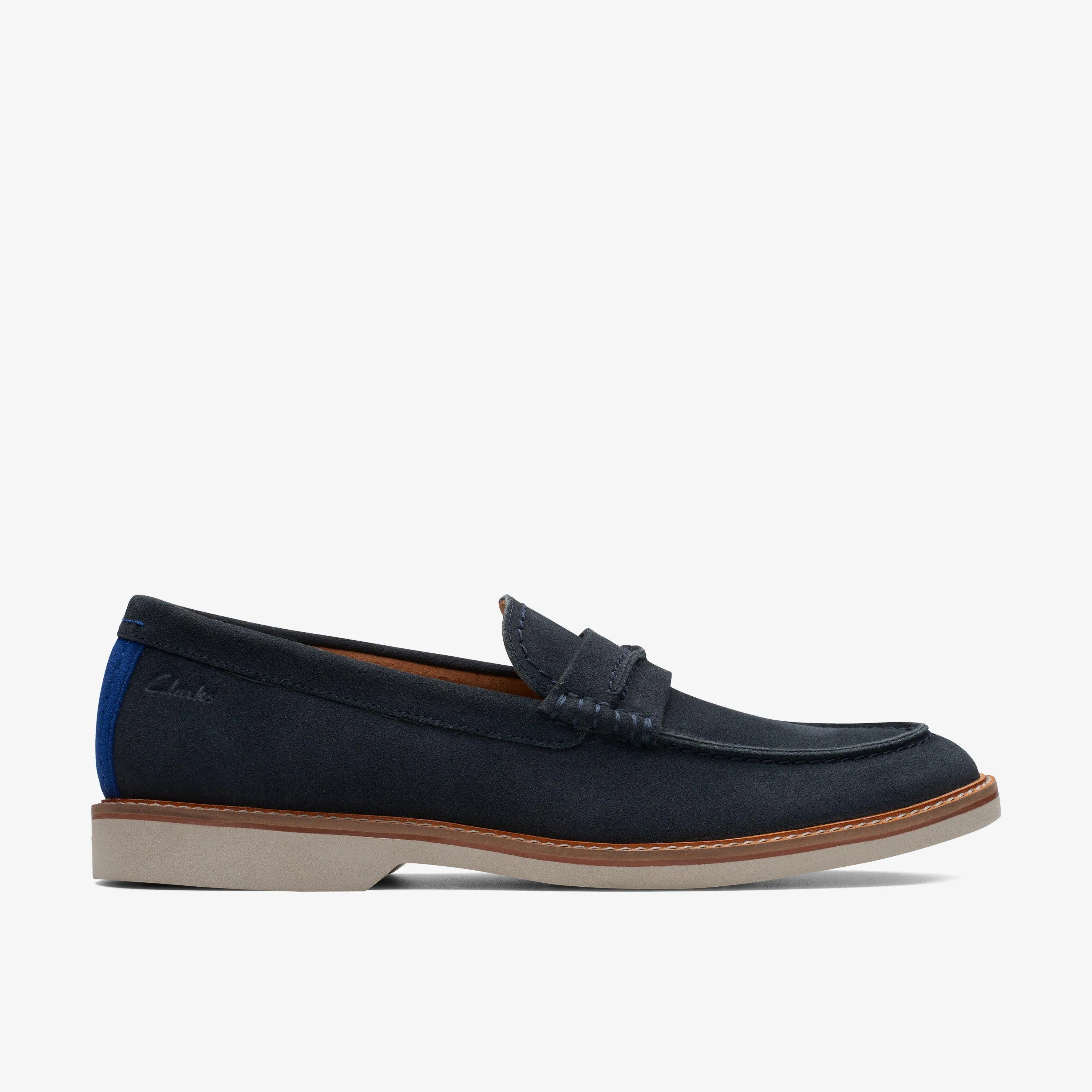 Atticus Slip Pelle scamosciata blu scuro