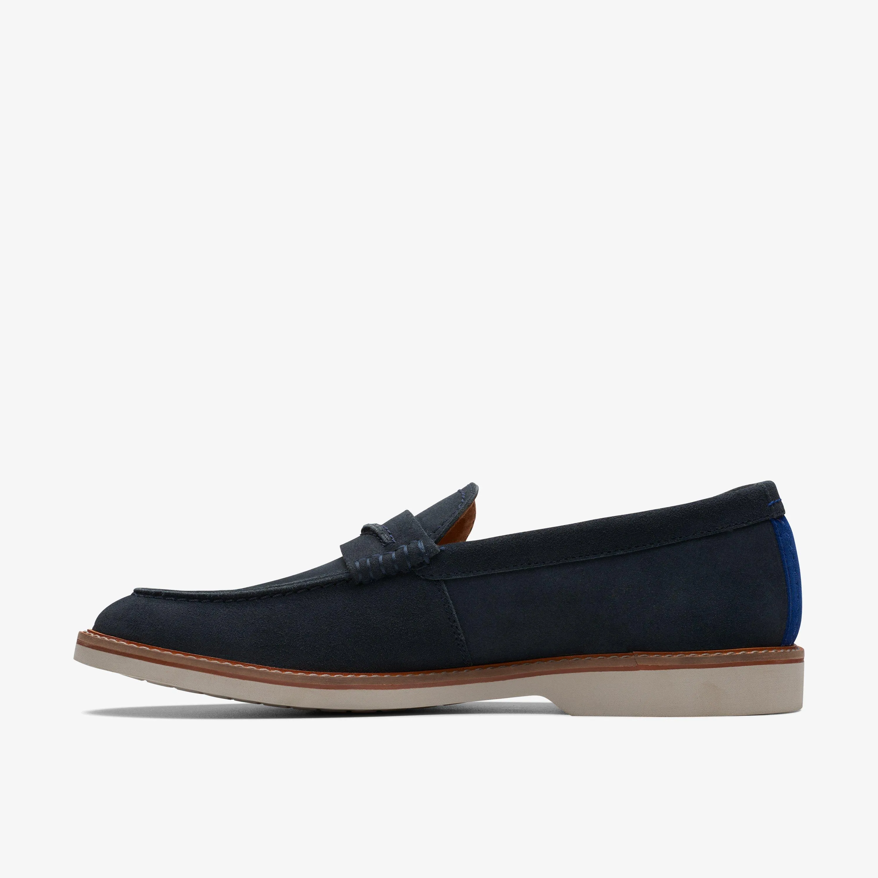 Atticus Slip Pelle scamosciata blu scuro