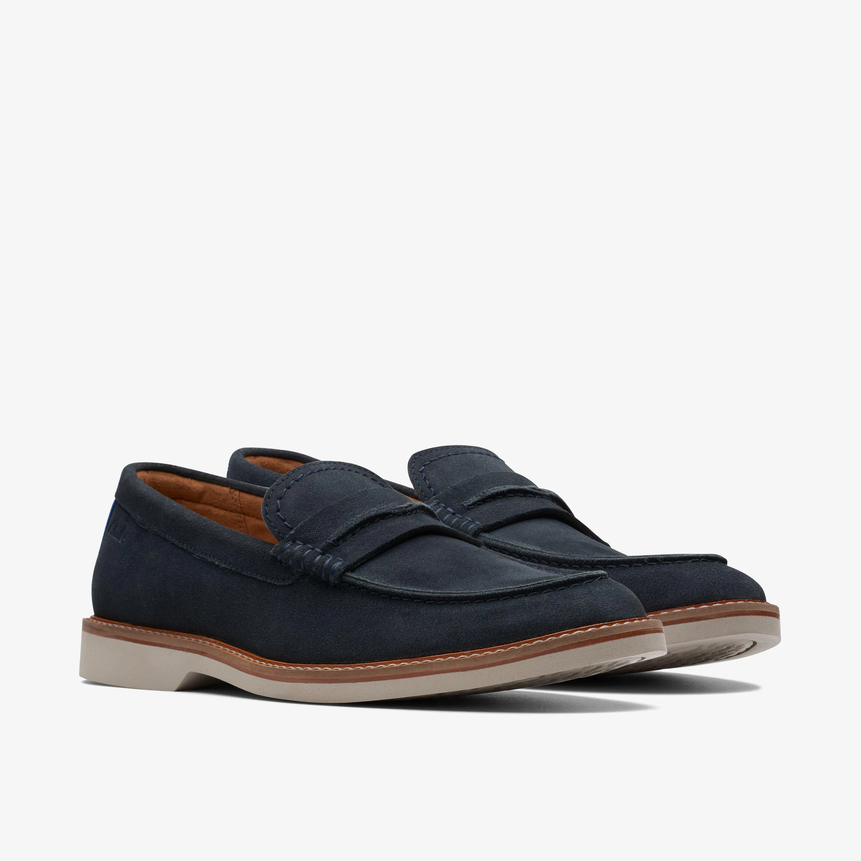 Atticus Slip Pelle scamosciata blu scuro