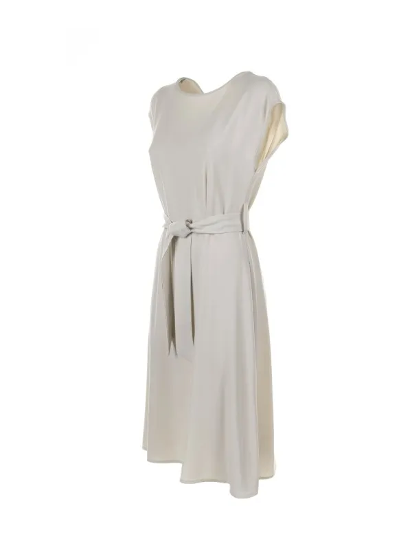 Beige dress with belt