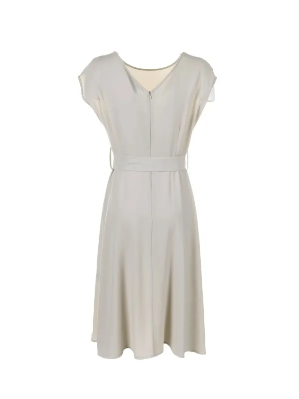 Beige dress with belt