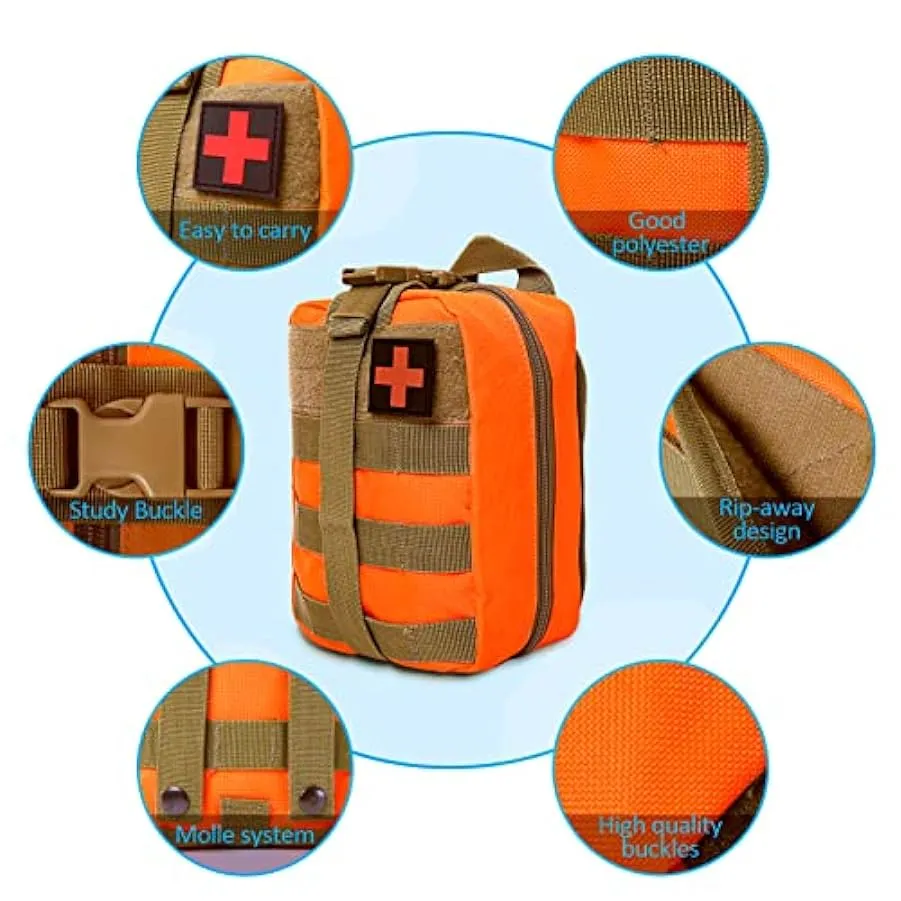 BITUOR Kit di Pronto Soccorso, Borsa Tattica di Primo Soccorso, Molle Pouch First Aid Bag, Sicurezza e Kit di Sopravvivenza da C