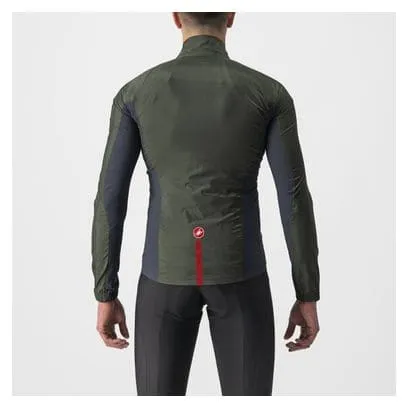 Castelli Squadra Stretch Windbreaker Jacket Khaki Green / Dark Grey