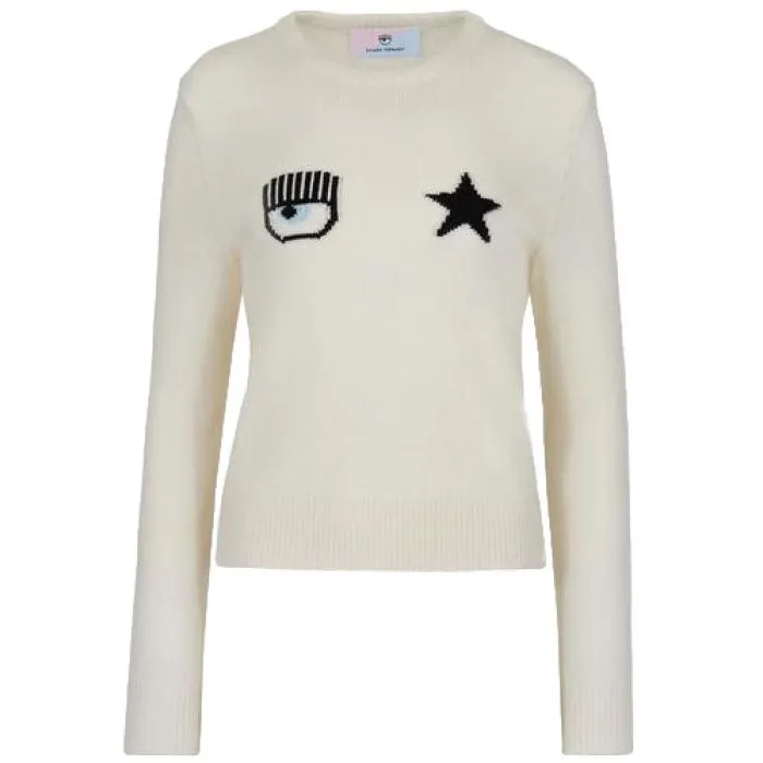 Chiara Ferragni Maglia Eye Star Bianco