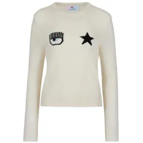 Chiara Ferragni Maglia Eye Star Bianco