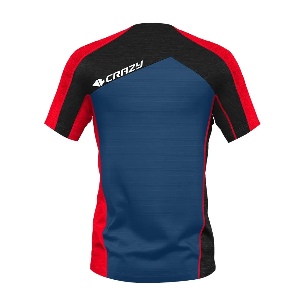 Crazy Maglia Trekking Resolution Rosso Blu Uomo