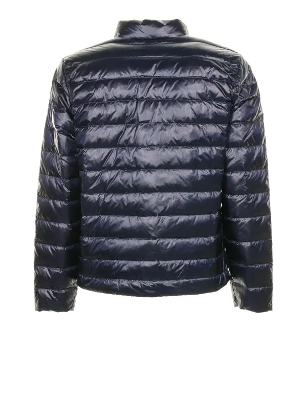 Down jacket in nylon with horizontal stitching