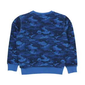 Felpa Camouflage Blu Bambino E Teenager