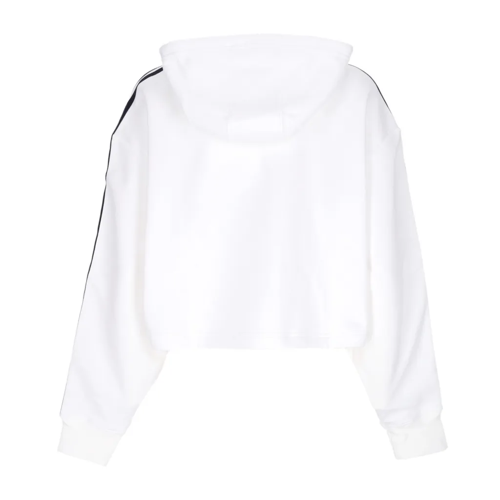 felpa cappuccio corta donna adicolor classics crop hoodie WHITE