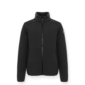 Felpa Full Zip Effetto Scuba Nero