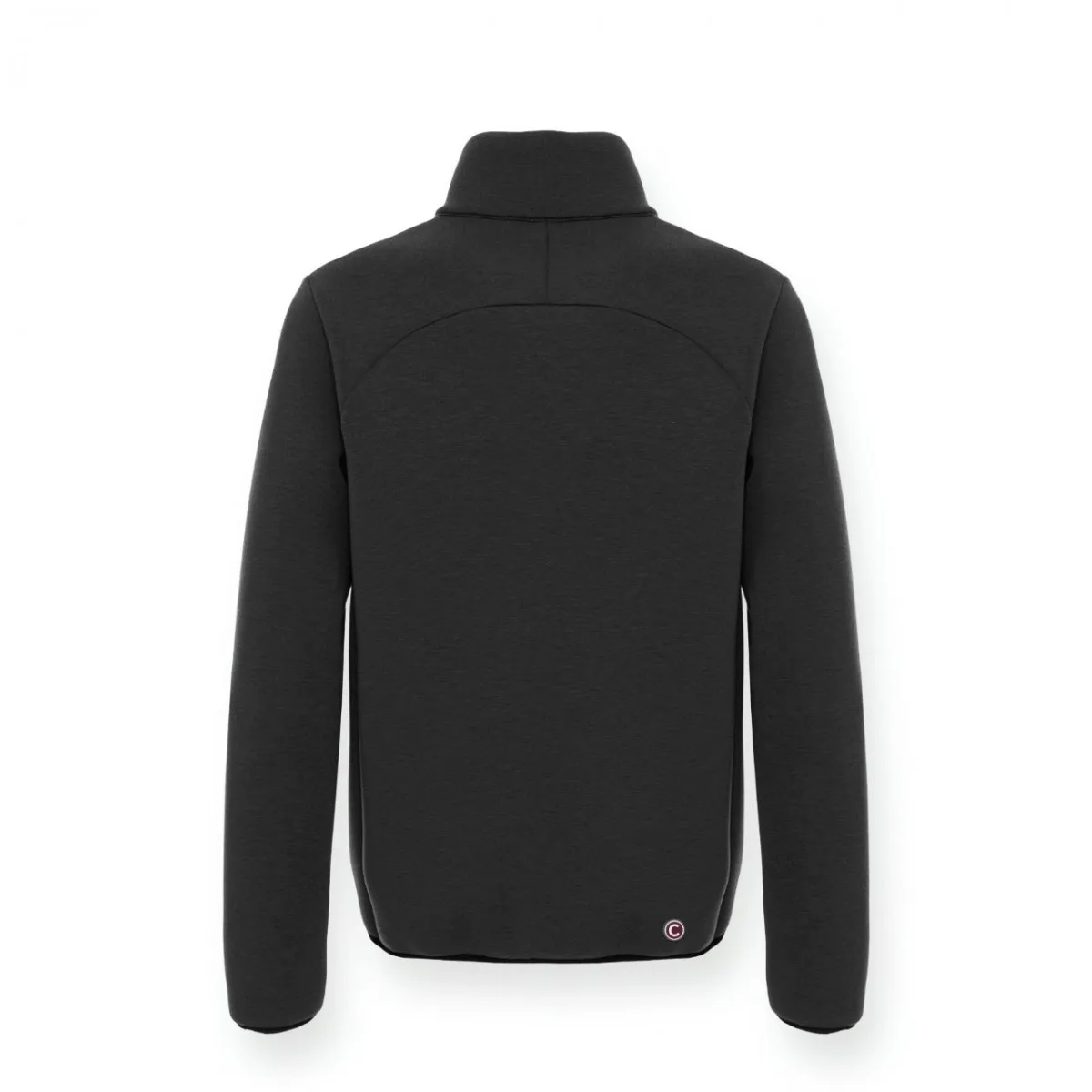 Felpa Full Zip Effetto Scuba Nero