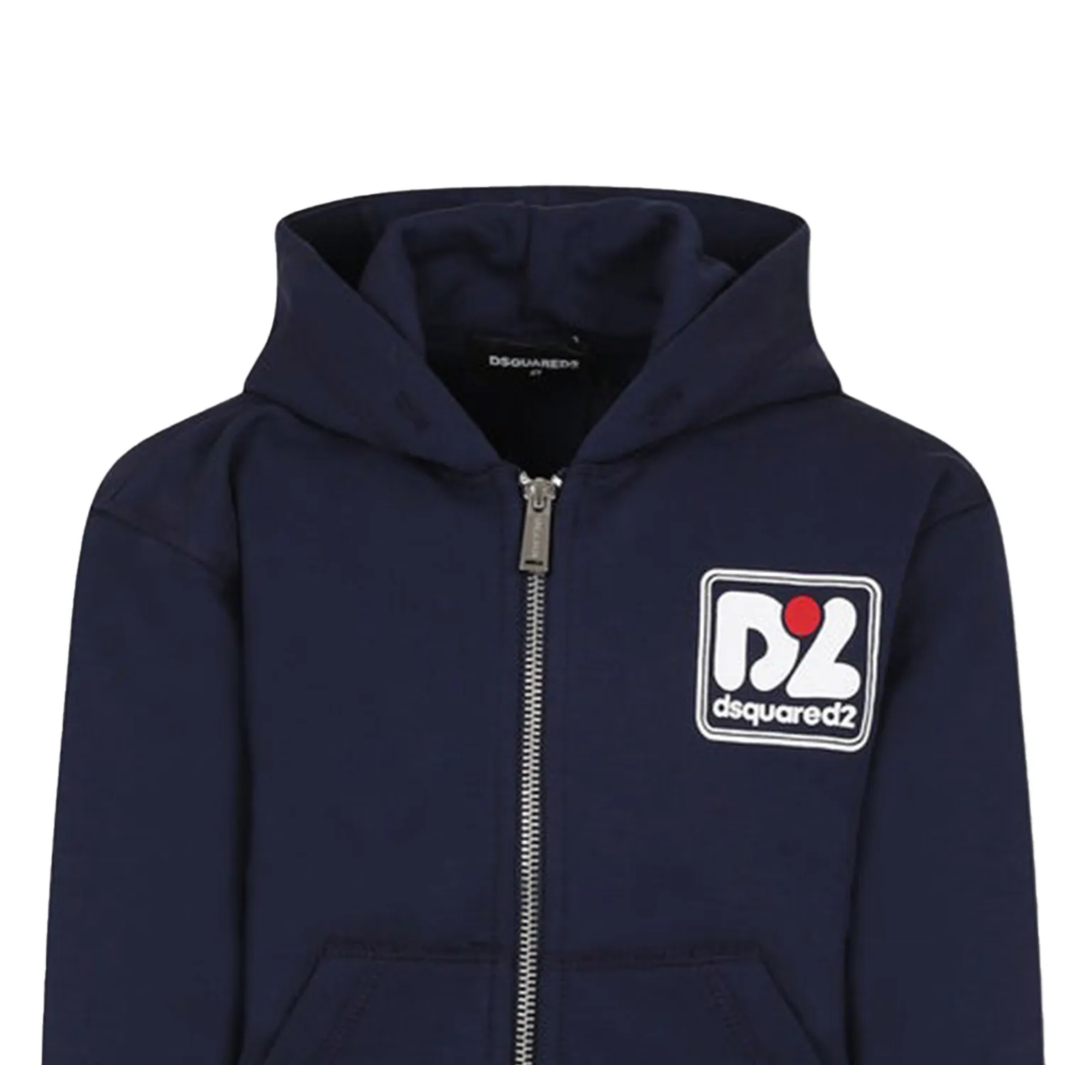 Felpa Hoodie Dsquared2 Blu Con Logo Bianco