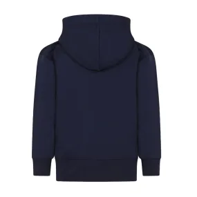 Felpa Hoodie Dsquared2 Blu Con Logo Bianco