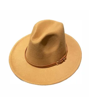 Galise cappello fedora regolabile, cammello