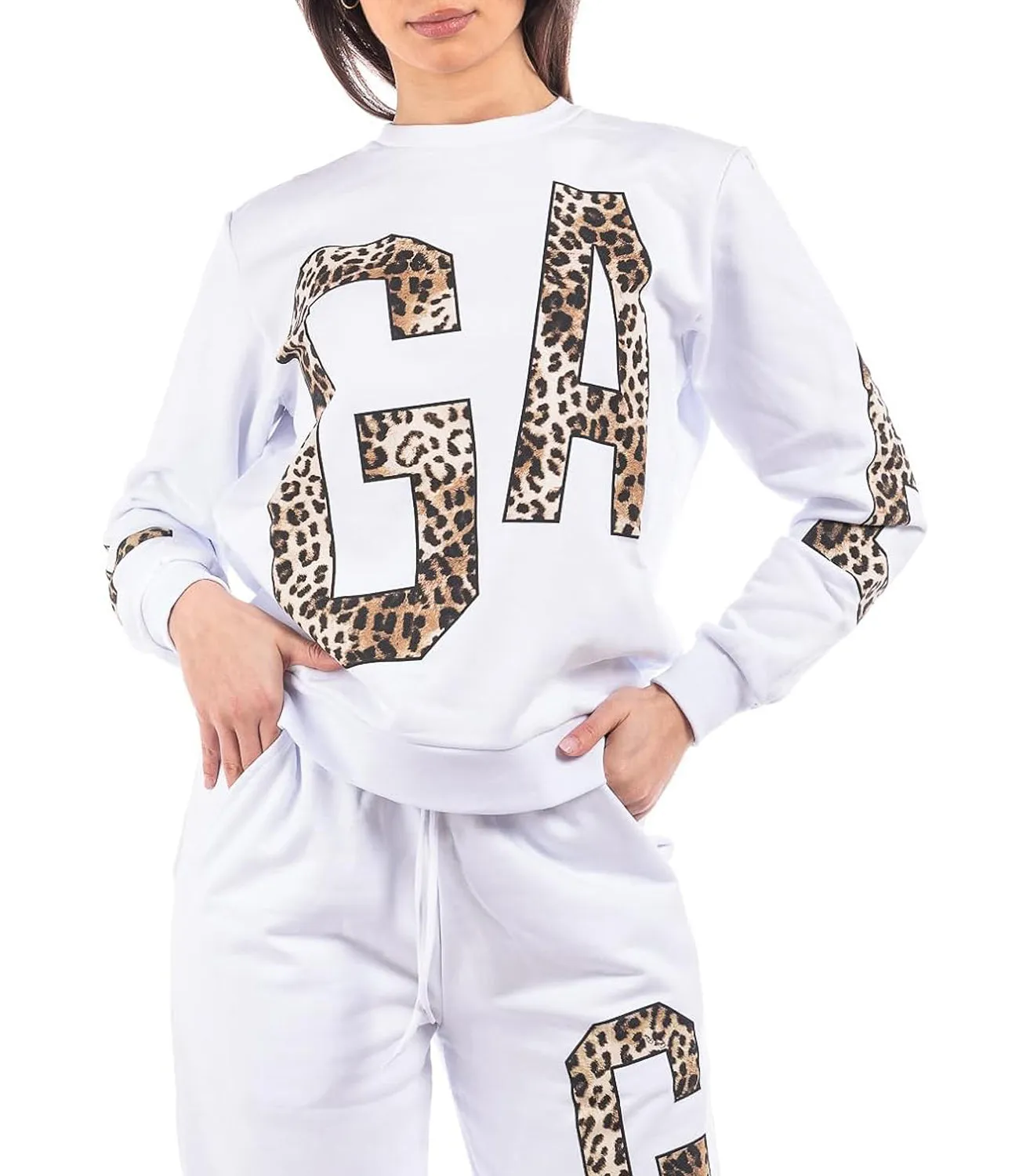 GALLE Felpa Girocollo Donna Mod. GAABW00442 Bianco