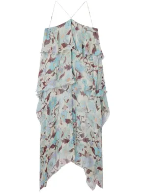 `Garden Print Frill` Long Dress