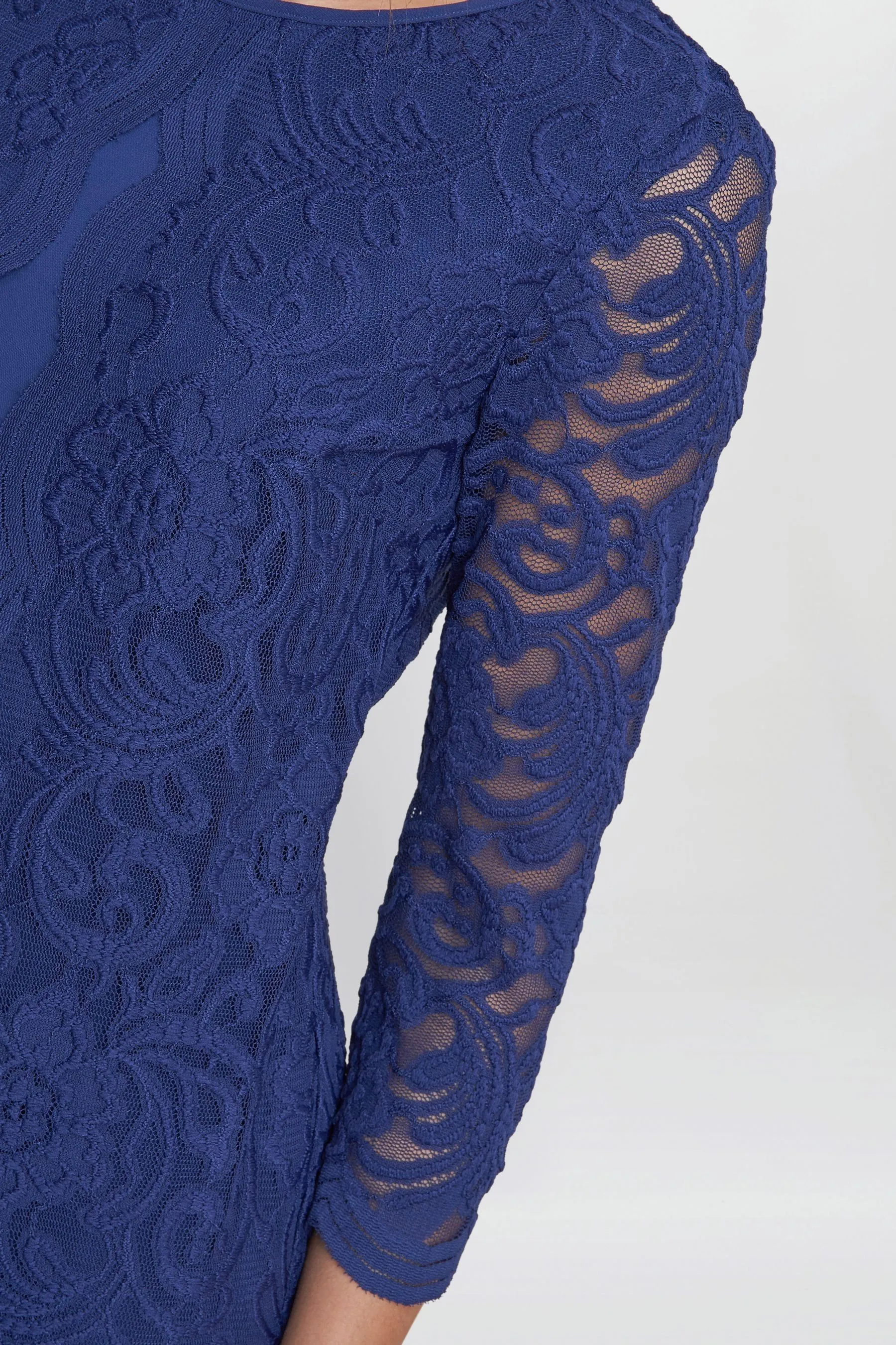 Gina Bacconi Blu - Clarabelle Mock Lace Jacket And Crepe Dress