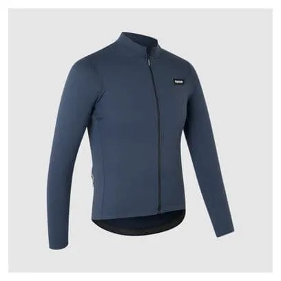 GripGrab Gravelin Merinotech Thermal Blue Long Sleeve Jersey