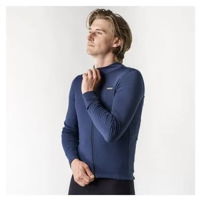 GripGrab Gravelin Merinotech Thermal Blue Long Sleeve Jersey