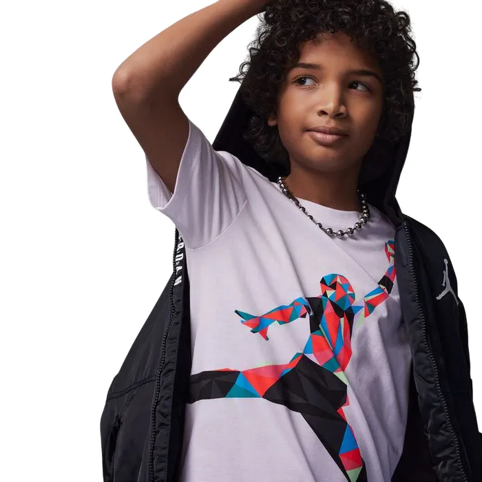 Jordan short sleeve t-shirt with Jumpman print for boys Heirloom 95C984-001 white