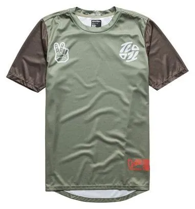 Maglia a manica corta Troy Lee Designs Flowline Flipped Green Kids