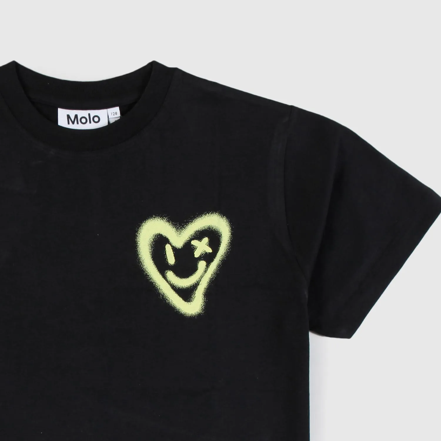 Maglia Maniche Corte Nera Con Cuore Unisex