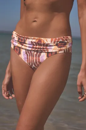 Marrone azteco  - Slip bikini sgambati con volant laterali