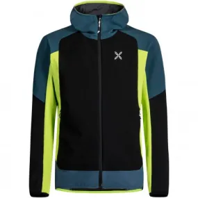 MONTURA PREMIUM WIND HOODY JACKET BLU CENERE/VERDE LIME TAGLIA S