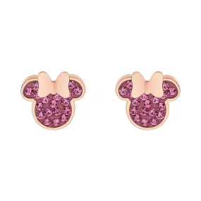 Orecchini Disney Minnie acciaio cristalli rosa