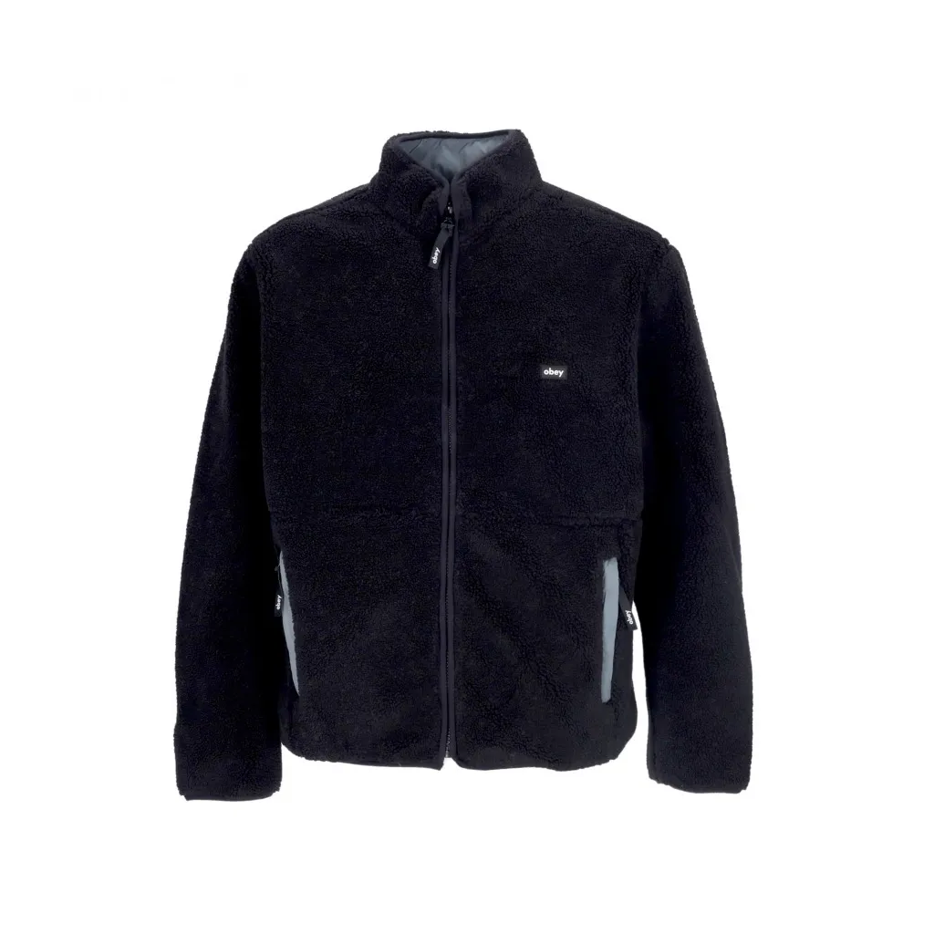 orsetto uomo trophy sherpa jacket reversible BLACK