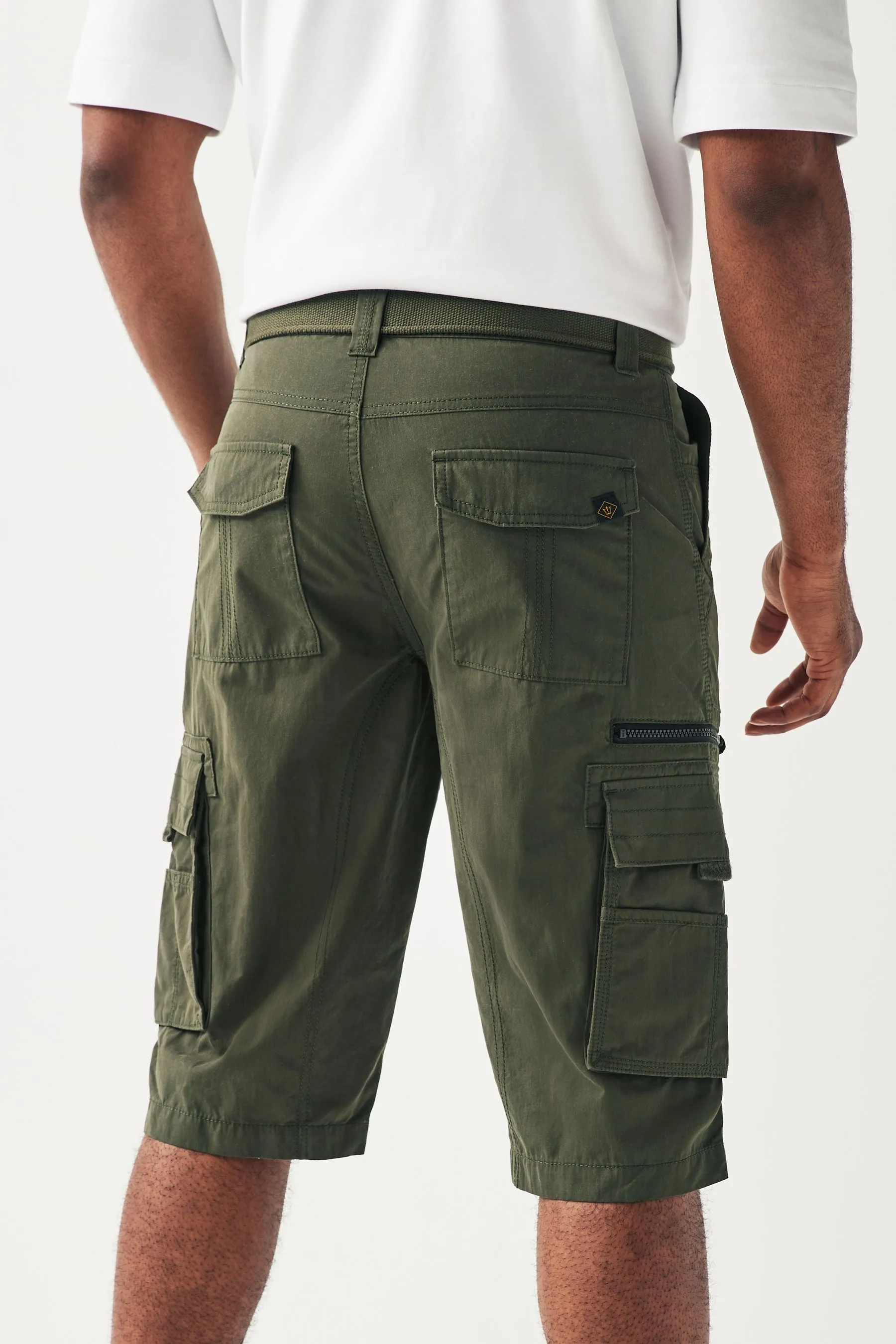 Pantaloncini da carico con cintura di lunga lunghezza