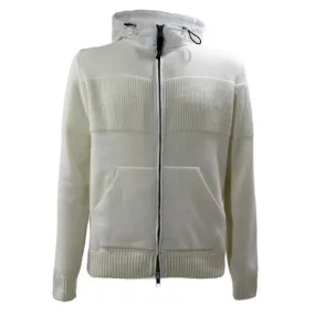 Pmds Maglia Full Zip Con Cappuccio Nylon Panna