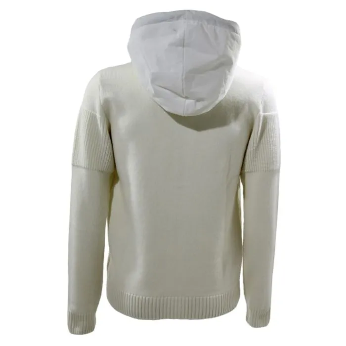 Pmds Maglia Full Zip Con Cappuccio Nylon Panna