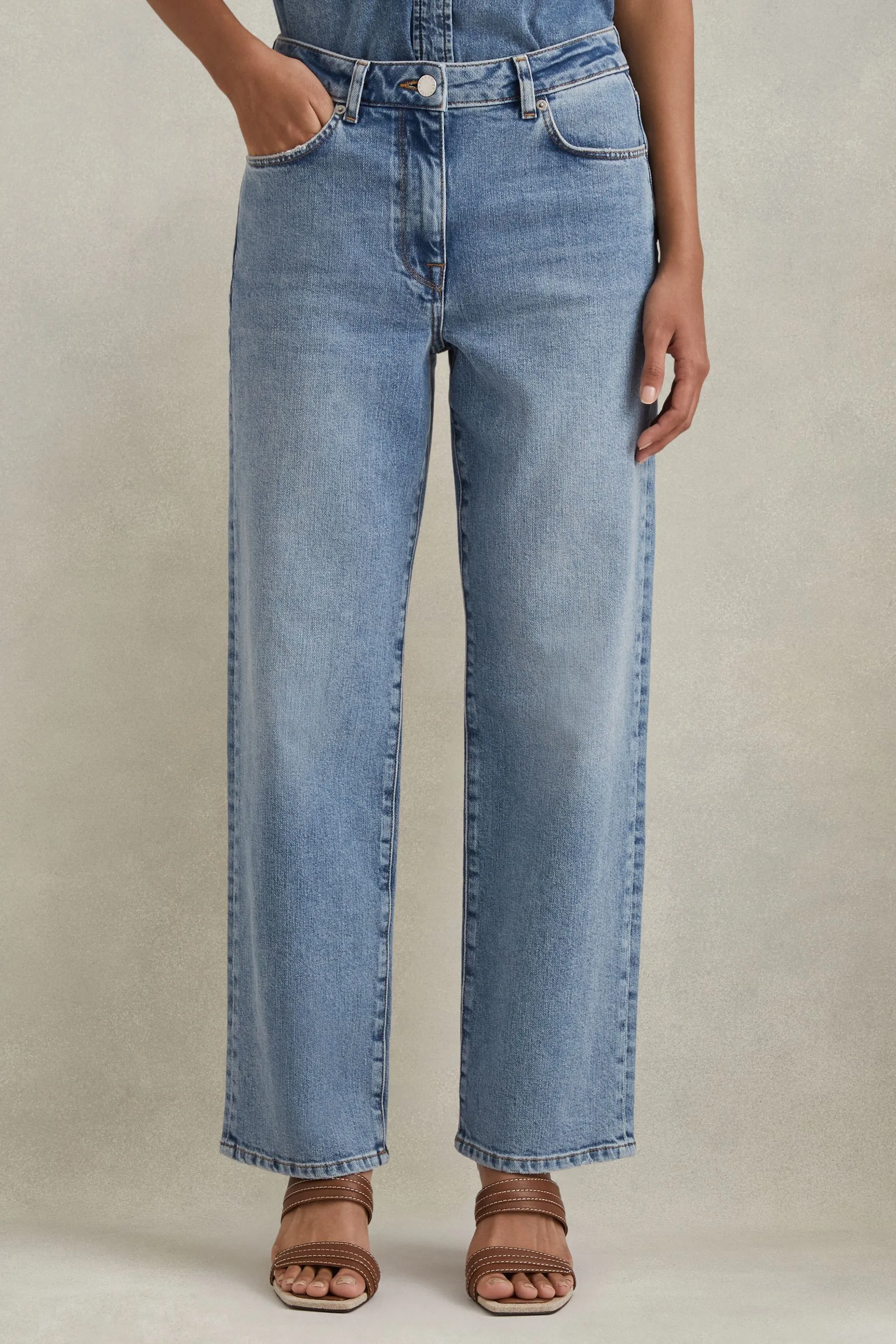 Reiss Selin Rise Straight Leg Jeans    