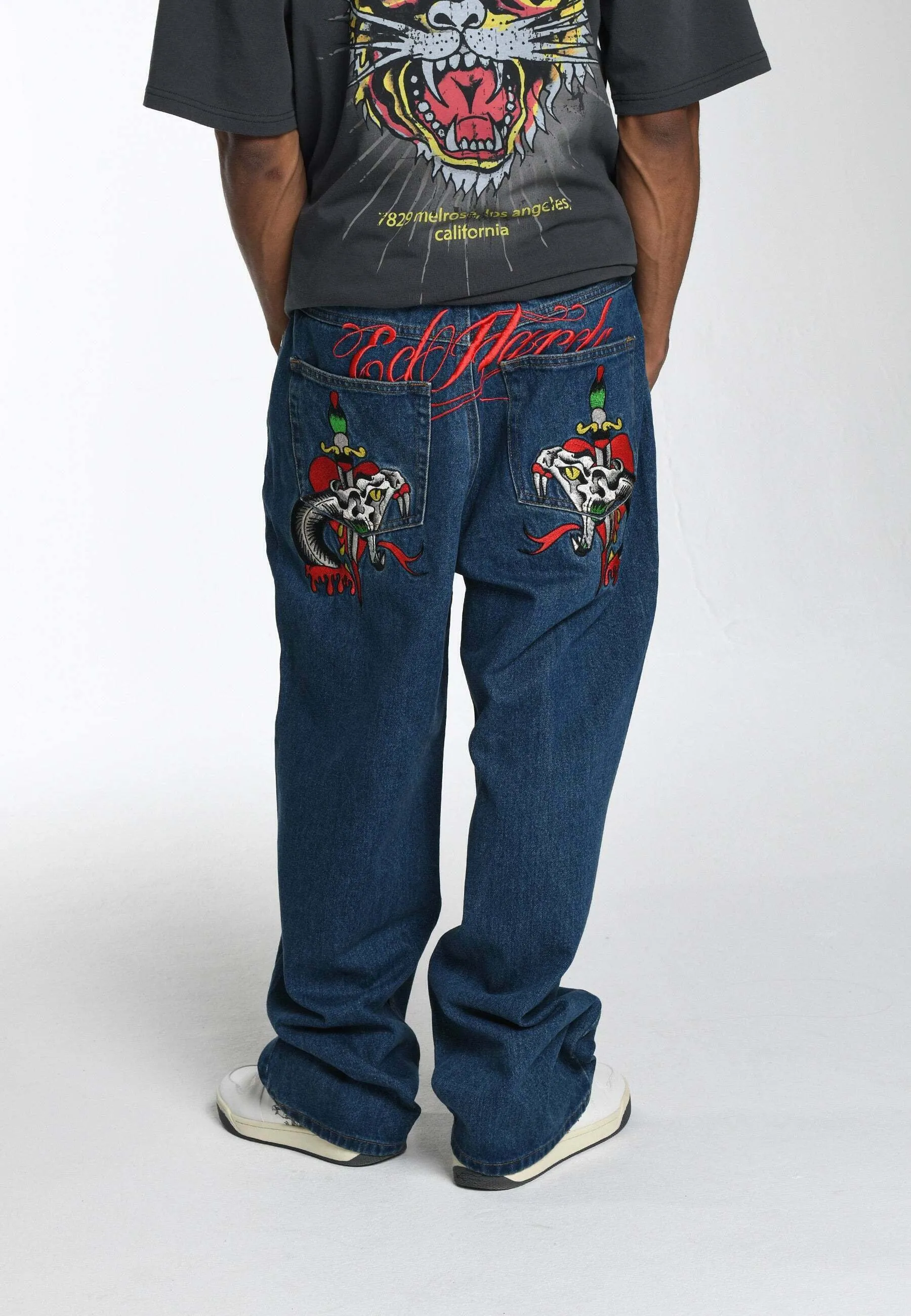 SNAKE SEVER TATTOO GRAPHIC - Jeans baggy