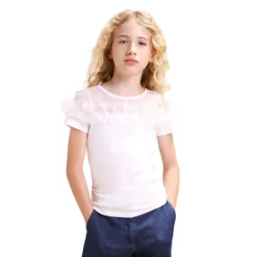 T-SHIRT M/M JERSEY E TULLE CON ROUCHES