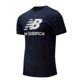 T-shirt New Balance Essential Stacked Logo Blu