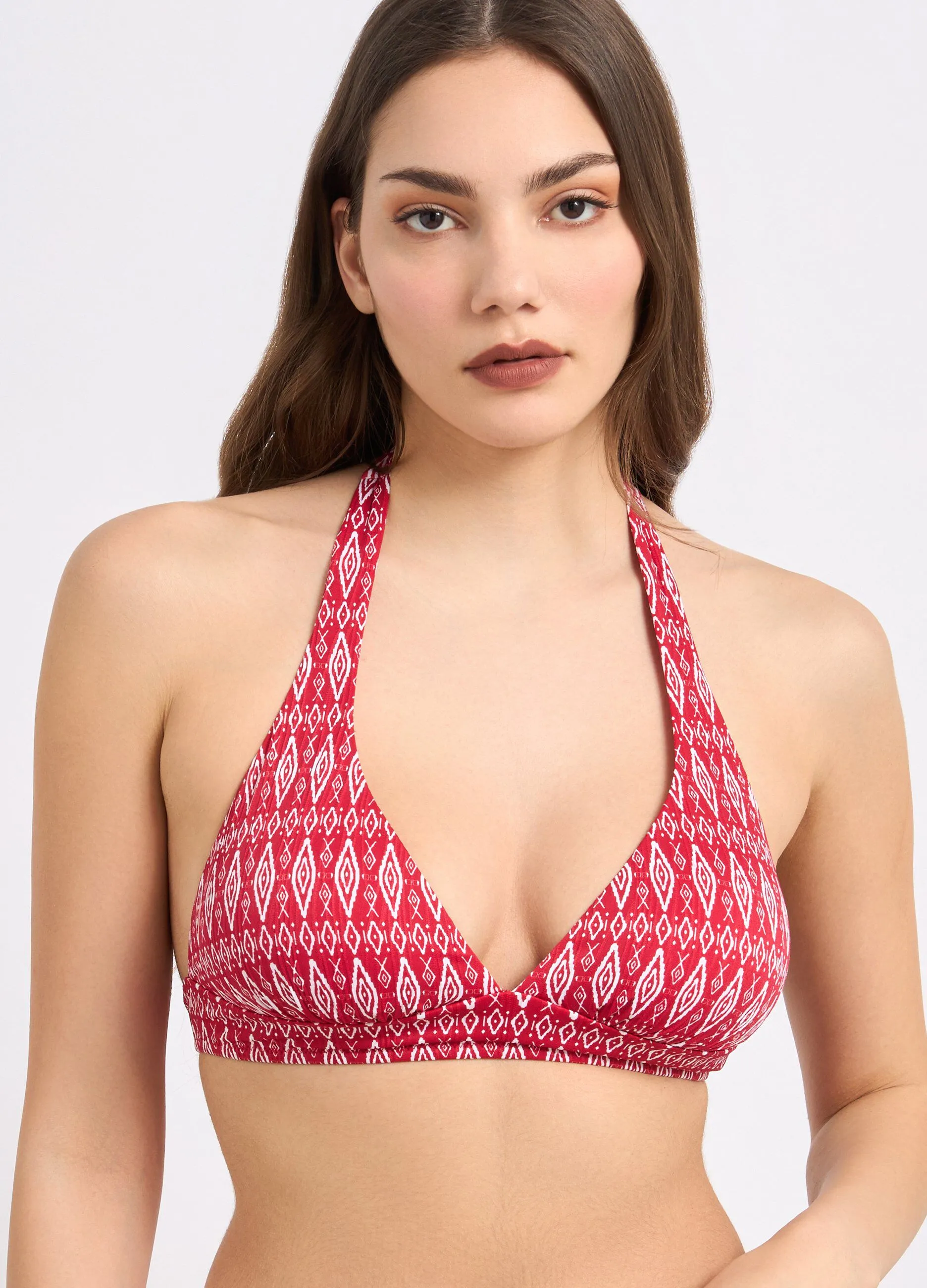 Top bikini con stampa donna