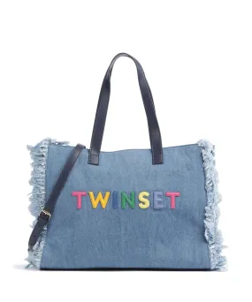  Twinset Country Chic Borsa shopper cotone jeans  