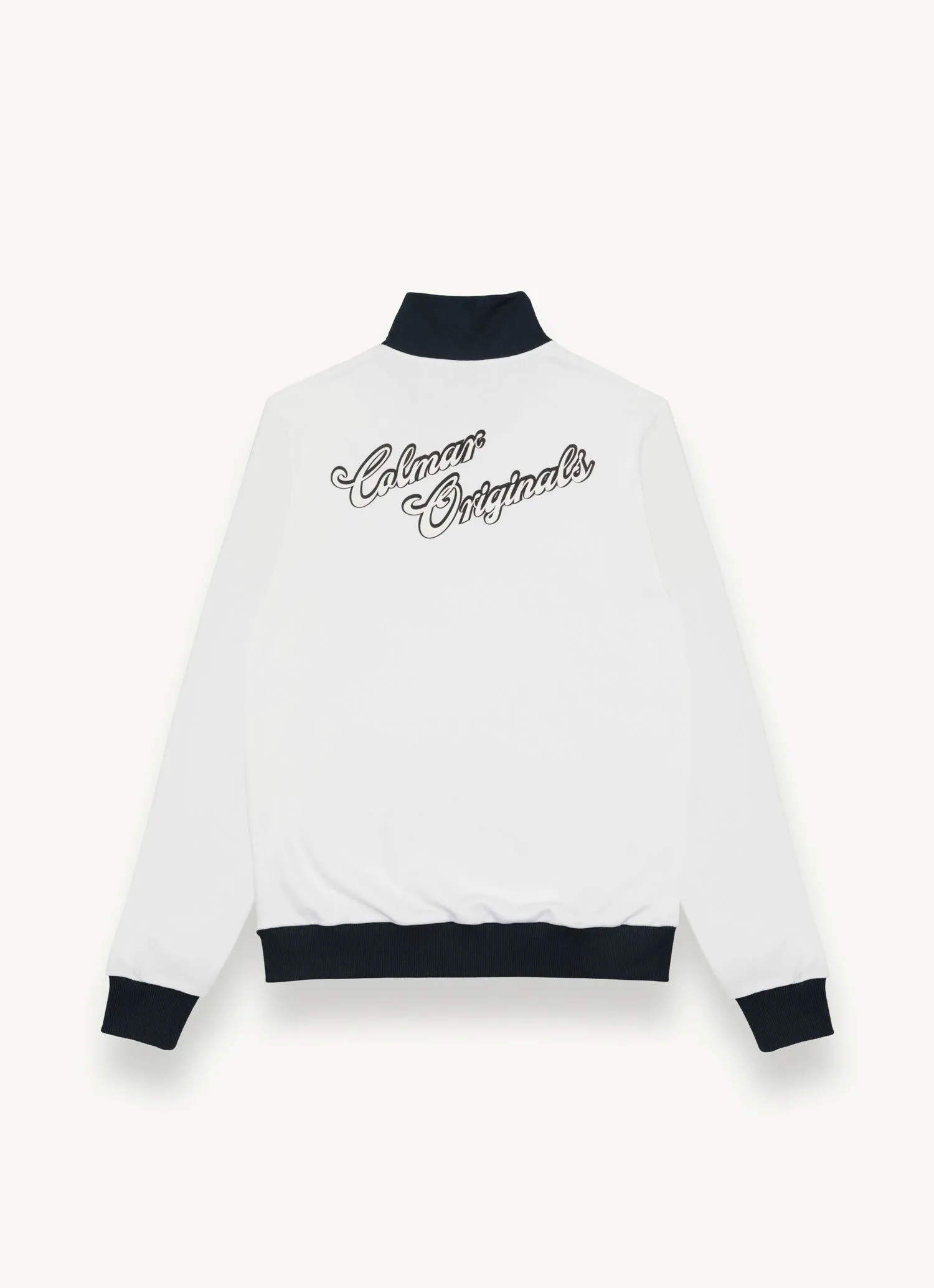 Varsity cotton blend full zip sweatshirt